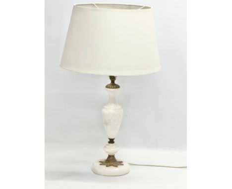 A Mid 20th Century Italian marble table lamp with gilt brass mounts. 69cm