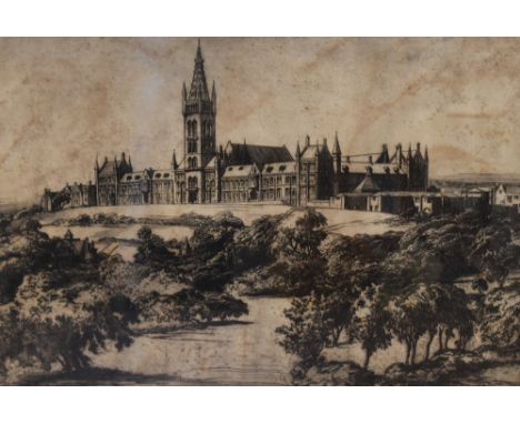 *Local Interest - William Hoggatt (1880-1961, British), etching, Lancaster Cathedral, signed to the lower right and blind sta