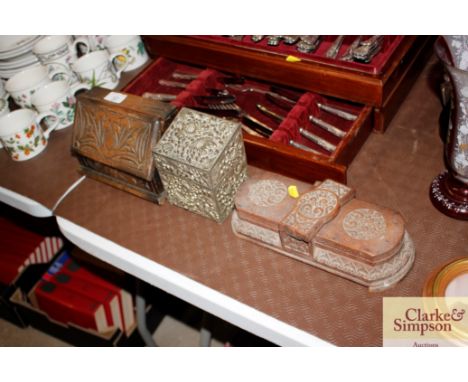 Two trinket boxes and a card box