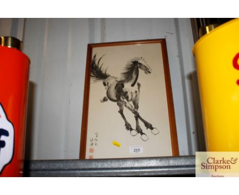 A Chinese print of a horse