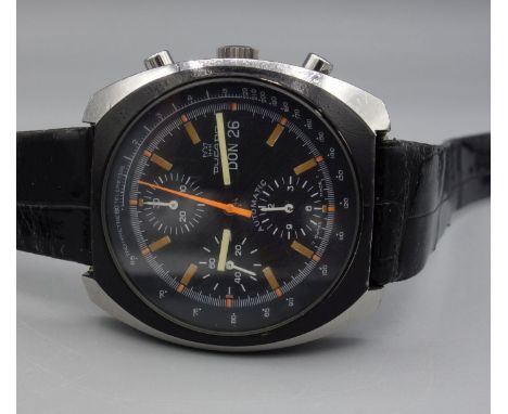 SELTENER VINTAGE CHRONOGRAPH DUCADO / ARMBANDUHR / HAU / wristwatch, wohl 1970er Jahre, Automatik, Manufaktur Hermes &amp; He