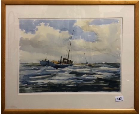 Sydney Vale (British b.1916) A framed watercolour seascape, frame size 67 x 53cm.
