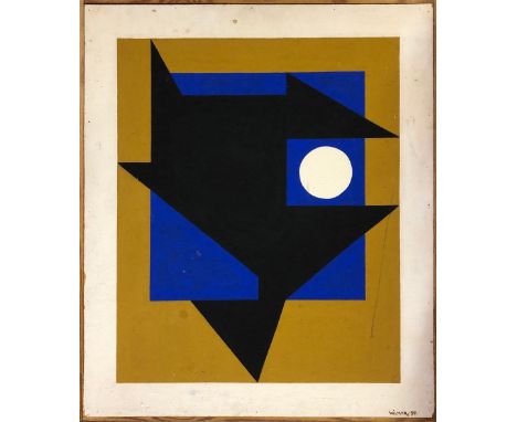 Axel Wilmar (1913 -1989) A 1957 screen print on panel 'konkret komposition' frame size 59 x 69cm. Prov. Private West End of L