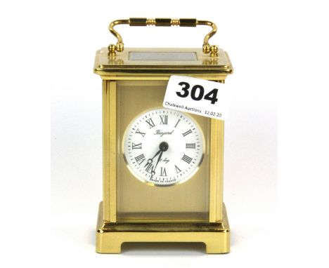 A French brass carriage clock, H. 14.5cm.