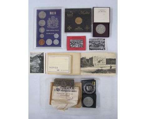 Coins to include Malta limited set 1972, Malta first anniversary 13th December 1975, Festival of Britain crown, various crown