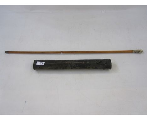 WWI era Honorable Artillery Company swagger stick&nbsp;and oval brass case (2)