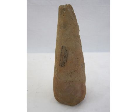 Egyptian terracotta foundation stone, ' Egypt 18-19th dynasty, Translation:- One revered by Osiris the priest Denreg justifie