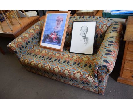 Floral upholstered sofa bed