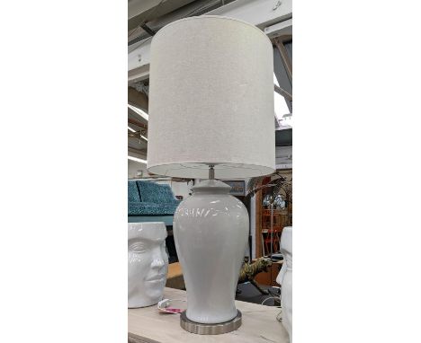 CERAMIC LAMP, of oversized proportions, overall 130cm tall including shade. 