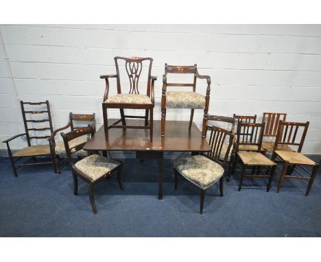 ELEVEN VARIOUS PERIOD CHAIRS of various ages, styles and woods, and a Georgian mahogany gate leg table (12)