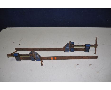 TWO RECORD 135 SASH CRAMPS 67cm entire length (condition: some surface rust but working)