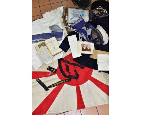 WWII ROYAL NAVY INTEREST TO INCLUDE ITEMS BELONGING TO AB ROWLAND PULLEN, to include a jacket, shirt, tabard,  uniform collar