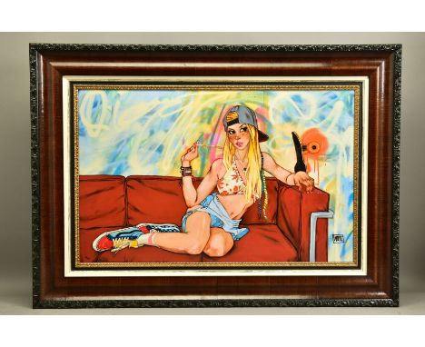TODD WHITE (AMERICAN 1969) 'MALIBU' an illustrative portrait of a female figure, signed limited edition print with certificat