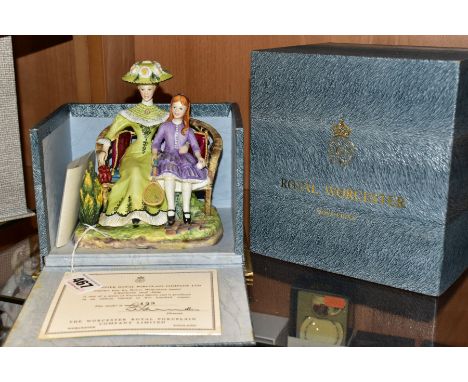 A BOXED ROYAL WORCESTER LIMITED EDITION FIGURE GROUP 'CHARLOTTE AND JANE' FROM THE VICTORIAN SERIES, no. 133 of 500, with cer