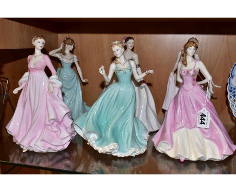 FIVE COALPORT LIMITED EDITION LADY FIGURES AND ANOTHER BY ROYAL WORCESTER, comprising Royal Worcester 'Catherine The Official