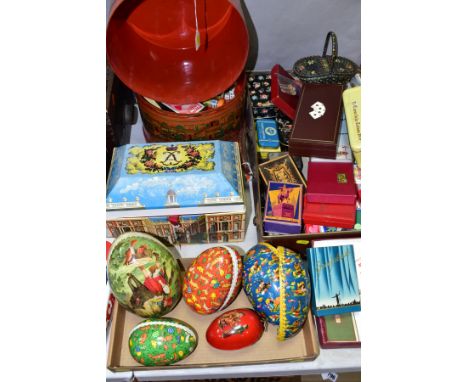 PACKS OF PLAYING CARDS, BRIDGE ACCESSORIES AND ADVERTISING TINS ETC, to include a sealed pack of Russian cigarettes and box o