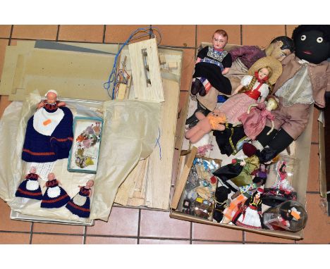 VINTAGE DOLLS AND TOYS ETC, to include a hand carved wooden puppet of a man in uniform, needs re-stringing, approximate lengt