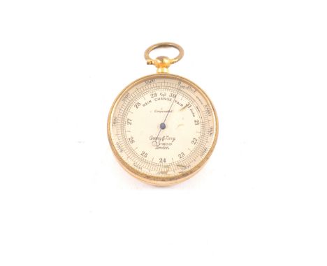 Army &amp; Navy pocket barometer, gilt metal case.