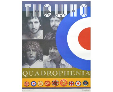 The Who; lithograph print, Quadrophenia, designed poster by Richard Evans, framed and glazed, 68cm x 48cm.