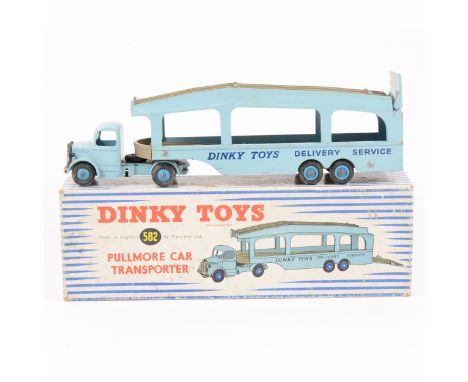 Dinky Toys; no.582 Pullmore Car Transporter, light blue body, boxed.