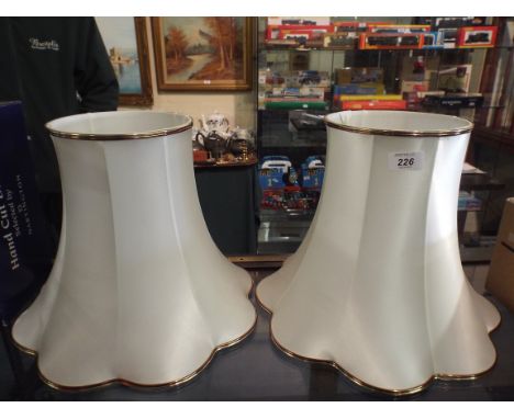 A Pair of Cream Satin Table Lamp Shades