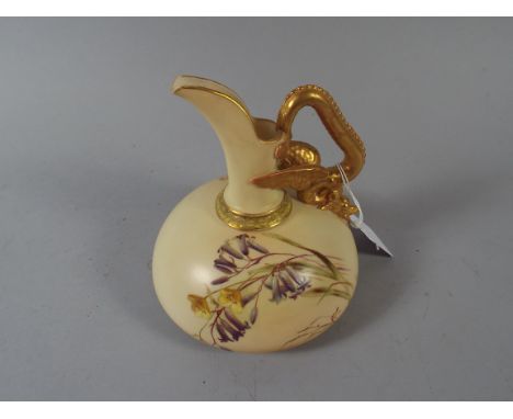 A Royal Worcester Floral Decorated Jug, Shape Number 1048 with Hand Painted Floral Decoration by Edward Raby