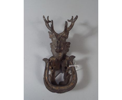 A Cast Iron Stags Head Door Knocker