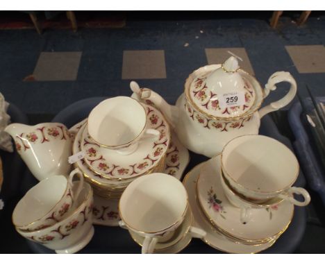 A Rose Patterned Part Tea Service 