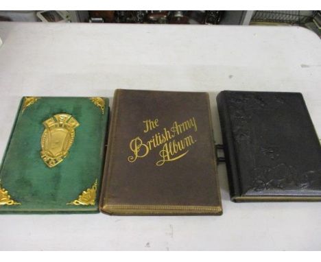 Three early 20th century photograph albums to include The British Army Album (no photographs included) 