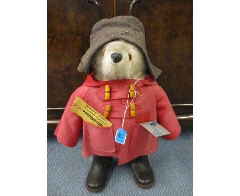 A Gabrielle Designs Paddington Bear soft toy in Dunlop wellington boots 