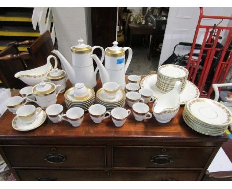 A Wedgwood Whitehall part tea and dinner service, along with a Harrods Brompton coffee set 