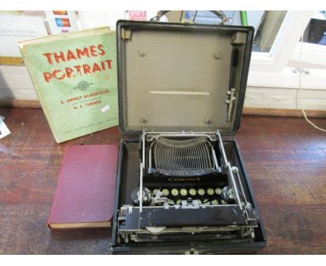 A cased Corona typewriter, Thames Portrait by E Arnot Robertson with photographs by H E Turner, pub. London, Ivor Nicholson &