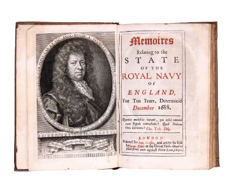 Pepys (Samuel) Memoires Relating to the State of the Royal Navy of England..., first edition, issue with Griffin-Keble imprin