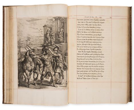 Foulis Press.- Homer. Iliados [graece], vol.2 only (of 2), Greek text, half-title, neatly ruled in red throughout and extra-i
