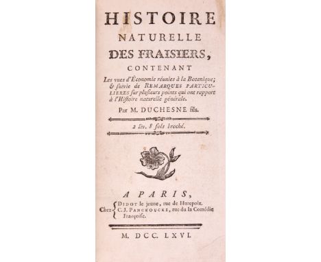 Botany.- Duchesne (Antoine Nicolas) Histoire Naturelle des Fraisiers, first edition, ?contemporary printed advertisement with
