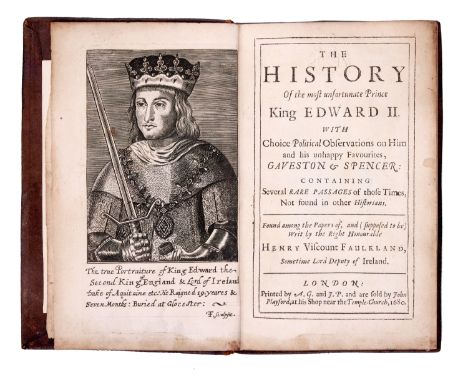 [Cary (Henry, Viscount Falkland) The History of the most unfortunate Prince King Edward II, ?first edition, engraved frontisp