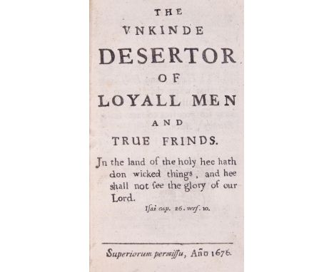 [French (Nicholas, Catholic Bishop of Ferns)], "S.E.". The Unkinde Desertor of Loyall Men and True Frinds, first edition, lac