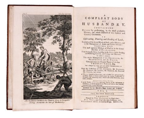 Farming.- Hale (Thomas)&nbsp;A Compleat Body of&nbsp;Husbandry, 4 vol., second edition, engraved frontispiece and 14 plates, 