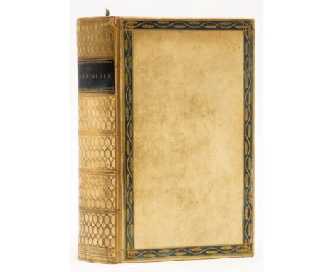 Edwards of Halifax.- Fore-edge Painting.- Bible, English. The Holy Bible, engraved vignette title, contemporary vellum with l