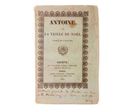 Woburn Abbey & Dukes of Bedford.- Schmid (Christoph von) Antoine, ou la Veille de Noël, Hastings Russell, 9th Duke of Bedford