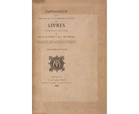 Hoax.- [Chalon (Renier)] Catalogue d'une Tres-Riche mais Peu Nombreuse Collection de Livres provenant de la Bibliotheque de F