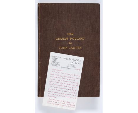 Pollard (Graham) & Albert Ehrman. The Distribution of Books by Catalogue from the Invention of Printing to A.D.1800 based on 