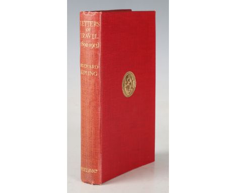 KIPLING, Rudyard. Letters of Travel (1892-1913). London: Macmillan and Co., Limited, 1920. First edition, with mounted signat