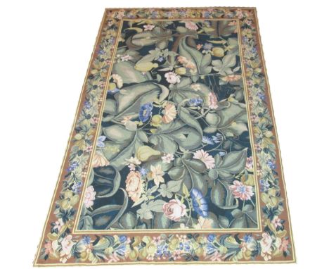 FINE TAPESTRY CARPET, 240cm x 150cm, all over stylised design of leaves and flowerheads inside a corresponding border. 