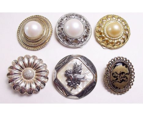 Six vintage scarf clips 