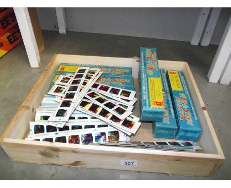 A large quantity of Chad valley give-a-show slides and quantity of boxes (empty)