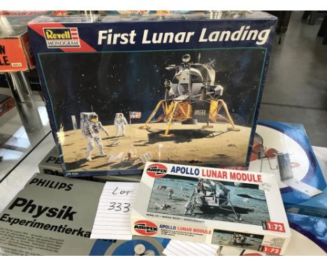 Revell sealed First Lunar landing, skill 2, 1:48 scale and an Airfix Apollo Lunar module, unmade, 1;72 scale series 3