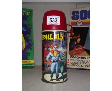 A 1960's Fireball-XL5 thermos flask