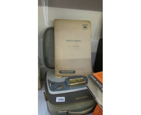 A Grundig valve TK20 reel to reel tape recorder with service manual, untested.