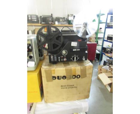 A Duo-300 8mm sound projector, all functions work but not tested with films and a Prinz IQ 1800 slide projector, a/f, unteste